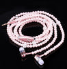 Powstro Lady Woman Beads Necklace Chain Pearl Earphone with Microphone In-ear Stereo Support Pink Black White Color