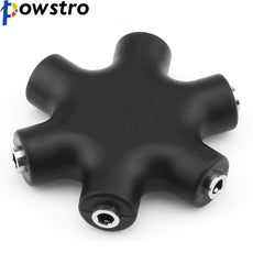 Powstro 3.5mm Black Color Earphone Adapter Male To Female Audio Output Share Headphone Splitter Extension Line