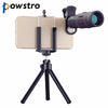 Powstro 1000m 18X Zoom Telescope Mobile Phone Lens 2 in 1 Universal Clips Telefon Camera Lens with Tripod for iPhone Samsung
