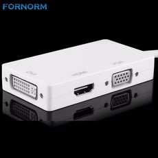 Fornorm 3-in-1 Mini Displayport  DP To DVI HDMI VGA Audio Adapter Display Port Cable 1080P Male to Female Splitter