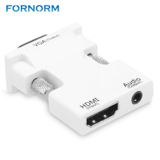 FORNORM HDMI Female to VGA Male Converter with Audio Adapter Support 1080P Signal HDMI to VGA Adapter Female to Male