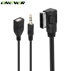 Onever Multi-function Car Audio Cable AMI MMI Interface USB 3.5mm Male Jack Aux Input Cable Adapter For VW Audi Q5 Q7 A3 A4L A5