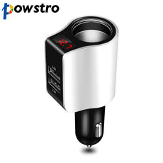 Powstro 5V2.1A Dual USB Port Car Charger Support voltage range of DC 12-24V Suitable For Various Car Universal Mobile Phone
