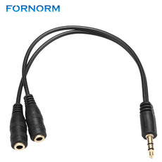 FORNORM 3.5mm to AUX Y Splitter Cable Transmitter Male to 2 Port Female Cable Connector Earphone Adapter