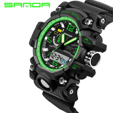 Sport Watch Camouflage Double Display Cold Light Electronic Waterproof Mens
