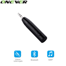 Onever Mini Wireless Bluetooth Car Kit Hands free 3.5mm Jack Bluetooth Audio Receiver Adapter AUX Mic for Speaker Headphone