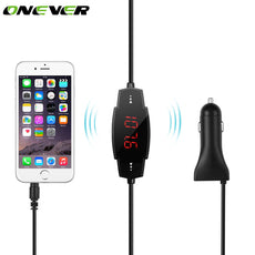 Onever 3.5mm Audio Jack Universal Wireless FM Transmitter Car Kit Play Music+2.4A Output USB Car Charger for All Mobile Phone
