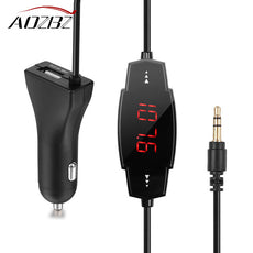 Aozbz MP3 Player FM Transmitter for phone Car Charger fm modulator 3.5mm Audio Cable LED Display FM Frequency DC12-24V Car mp3