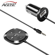 Aozbz Handsfree Bluetooth Car Kit MP3 Player 3.5mm AUX Audio A2DP Music Receiver Adapter Support IOS Siri with Magnetic Base