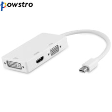 Powstro Mini Displayport  DP To DVI HDMI VGA Audio Adapter Display Port Cable 1080P Male to Female Splitter 3-in-1