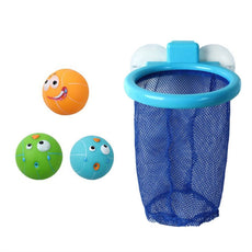Bath Tossing Game Bath Toy with Suction Cup Net and 3 Balls Kids Cute Fun Interactive Toys Bathtub Spraying Toys