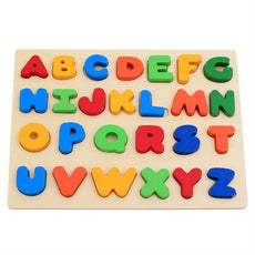 Colorful A to Z Alphabet Capitalized Letters Wooden Puzzles Jigsaw For Toddlers Educational Preschool Toys Game Cognitive Development Recognition Intelligence Toys Kids Gift