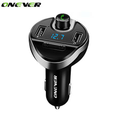 Onever Bluetooth Hands Free Car Kit Wireless FM Transmitter Modulator Radio Car MP3 Audio Player USB Charger Support TF/U-Disk