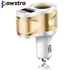 Powstro Quick Charge 5V 3.1A Dual USB Car Charger For iPhone iPad Samsung 12V-24V Car Cigarette Lighter Socket Adapter Charger