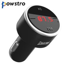 Powstro Multi Function 2 USB Car Charger 5V 3.1A Car Bluetooth Music Player FM Transmitter Modulator Support U Disk Voltmeter
