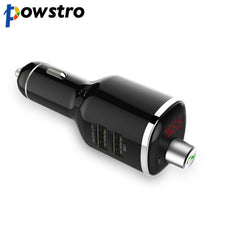 Powstro Bluetooth 4.2 Car Kit Music Player FM Transmitter Modulator 2.4A USB Car Charger Support Hands-free Call with Voltmeter