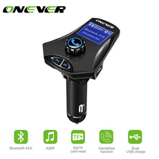 Onever FM Transmitter Bluetooth FM Modulator Hands Free Car Kit Audio MP3 Player Aux-in 3.5mm with USB Charger Support TF USB