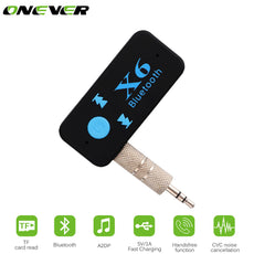 Onever 3.5MM Jack Car Bluetooth 4.1 Receiver Wireless Audio Receiver Adapter Bluetooth Handsfree Car Kit A2DP MP3 Music Receiver