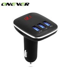 Onever Car Audio mp3 player FM transmitter wireless modulator Car Bluetooth Handsfree With Charger 3.1A Dual USB TF Slot black