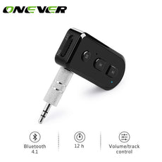 Onever Wireless Bluetooth 4.1 Receiver 3.5mm Jack Bluetooth Audio Music Receiver Adapter Car Kit AUX Streaming A2DP Support Siri