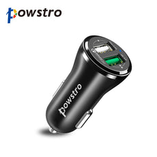 POWSTRO Qualcomm Quick Charge QC3.0 Dual USB Car Charger 2.4A Samrt Fast Charging for Samsung Galaxy S6 HTC M9 Nexus 6 LG G4