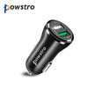 POWSTRO Qualcomm Quick Charge QC3.0 Dual USB Car Charger 2.4A Samrt Fast Charging for Samsung Galaxy S6 HTC M9 Nexus 6 LG G4