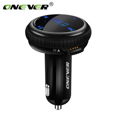 Onever FM Transmitter Bluetooth Modulator Hands Free Car Kit with Car GPS Location Tracking Car MP3 Audio Player USB Charger LED