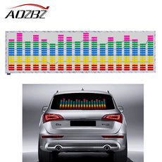 90X25CM Red Yellow Blue Green Rosy Change Car Sticker Music Rhythm LED Flash Light Lamp Voice-activated Equalizer Stickers