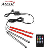 Aozbz 4PCS USB Car Music Control RGB LED Strip 48Leds SMD5050 Voice Controller Flexible Light Led Tape Home Decoration lamp