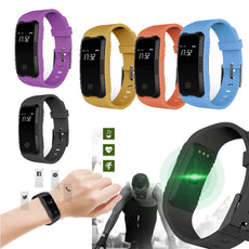 Heart Rate Blood Pressure Monitor Slot Wrist Waterproof Bluetooth Smart Watch