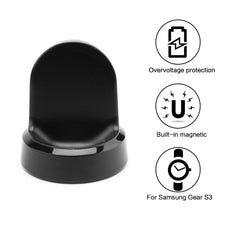 5V/500mA Smart Watch Charger For Samsung Gear S3 Charger in Black Wireless Charging Dock With Micro USB Cable for Samsung Gear S3 Frontier / Samsung gear Classic Accessories Charger