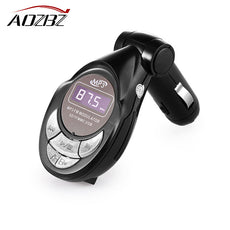 Aozbz Handfree Hot Car MP3 Player Wireless FM Transmitter Modulator USB SD CD MMC Remote Auto AUX Audio Adapter For Phone car fm