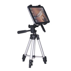 Universal Retractable Adjustable 180 Degree Rotating Tablet Stand Mount Holder Tripod for iPad Air 2/ iPad Pro/ iPad 4/ 3/ 2 and more 7 to 14 Inch Tablets (Silver)