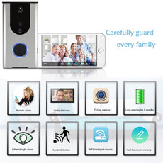 WiFi Wireless Doorbell Camera Remote Video Door Intercom IR Night Vision Security Bell Phone(Silver)