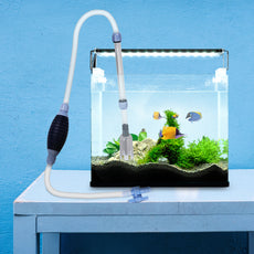 Fish Tank Cleaner Aquarium Fish Tank Manual Squeeze Water Changer Cleaner Cleaning Pump Filter Cleaning Tool(2.13m/7ft long)