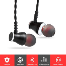 MS-T5 Bluetooth Headset Wireless In-ear Headphone Support TF Card Music Play Stereo Sound MP3 Player Universal Magnetic Sweat-proof Earphone for Sports Office Home Use