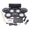 Portable Foldable Silicone Electronic Drum Pad Kit Digital USB MIDI Roll-up with Drumstick Foot Pedal 3.5mm Audio Cable