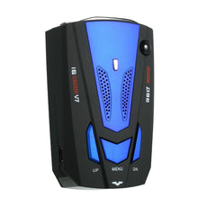 Car Vehicle Radar Detector Speed Control Detector  V7 Speed Voice Alert Warning Device  Blue   Russia / English