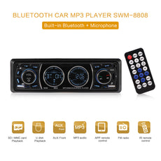 Bluetooth 1-Din Car Stereo Audio In-Dash MP3 Radio Player