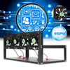 6 GPU 4 Fans Steel Coin Open Air Mining Frame Rig Case BTC ETH Ethereum Miner US