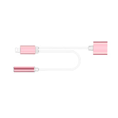 2in1 Audio Cable 8 Pin Connector to 3.5mm Female Headphone Adapter Splitter for IPhone 7 7Plus