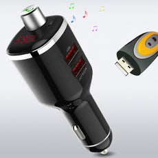 Multifunctional Car Charger Bluetooth Car Kit MP3 Audio Player FM Transmitter Adapter Handsfree Mobile Phone Calling Dual USB Charging