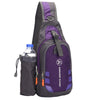 Sling Backpack Wear Resistant Waterproof Shoulder Chest Pack Crossbody Bag with Detachable Water Bottle Holder Pouch for Sport Bicycle Hiking Travel