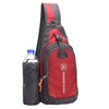 Sling Backpack Wear Resistant Waterproof Shoulder Chest Pack Crossbody Bag with Detachable Water Bottle Holder Pouch for Sport Bicycle Hiking Travel