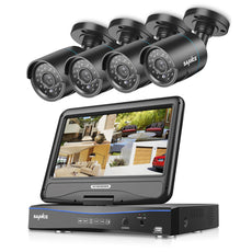 8CH 720P Day Night Security Cameras System with 10.1 inch Monitor