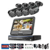8CH 720P Day Night Security Cameras System with 10.1 inch Monitor