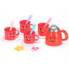 Kids Play Tea Set Toy with Snacks for Children Tea Party Pretend Play Game with Cute Smiley Face Design (24 Pieces)