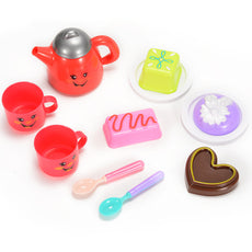 Kids Play Tea Set Toy for Children Tea Party Pretend Play Game with Cute Smiley Face Design (11 Pieces)