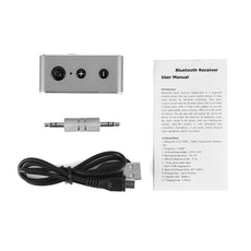 Mini Style Universal Rechargeable 3.5mm Bluetooth 4.2 Receiver Music Audio Receiver Adapter Hands-free Car Kit AUX A2DP Streaming Kit for Speaker Headphone Car Stereo Support TF Card