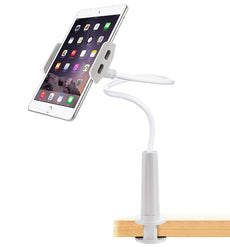 UNHO Flexible Desk Table 360 Degrees Rotating Desktop Stand Lazy Bed Gooseneck Tablet Holder Mount Compatible with 4-11 inch iPhone, iPad Mini, iPad Air/pro Samsung S7, Samsung Tablets ,Note7 White